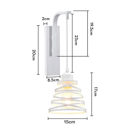 Modern white and iron wood led wall lamp bedroom sconce