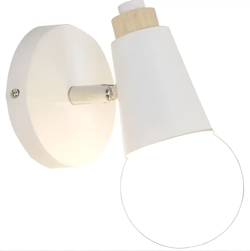 Modern white and iron wood led wall lamp bedroom sconce