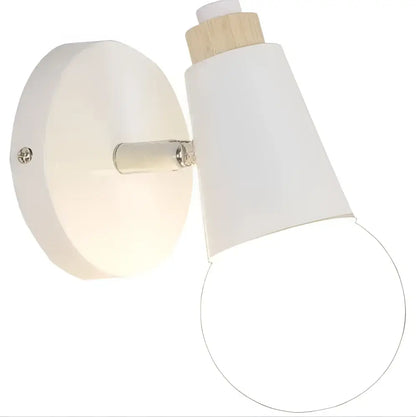 Modern white and iron wood led wall lamp bedroom sconce