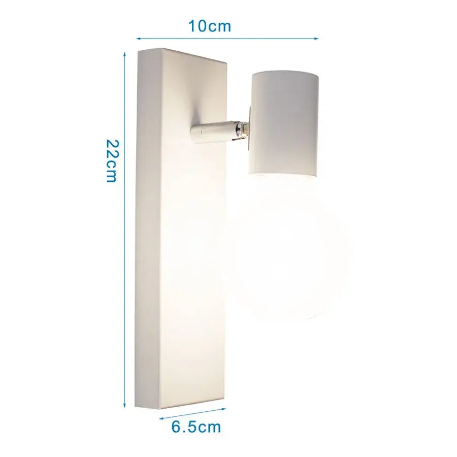 Modern white and iron wood led wall lamp bedroom sconce