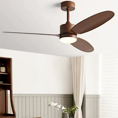 Modern white and light wood dc ceiling fan for dining room remote control
