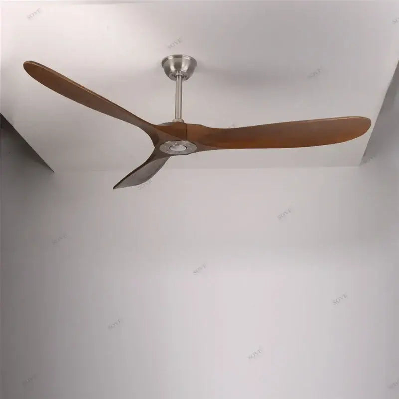 Modern white and light wood dc ceiling fan living room remote control