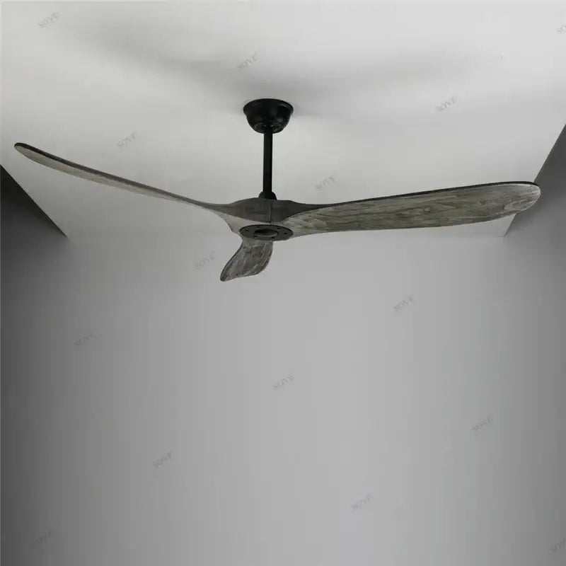 Modern white and light wood dc ceiling fan living room remote control