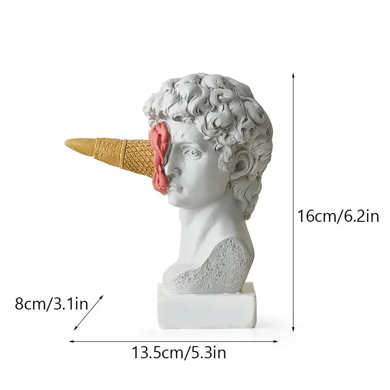 Modern white and pink ice cream horse head living room sculpture