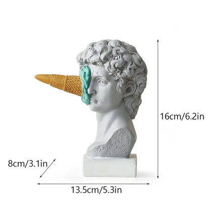 Modern white and pink ice cream horse head living room sculpture