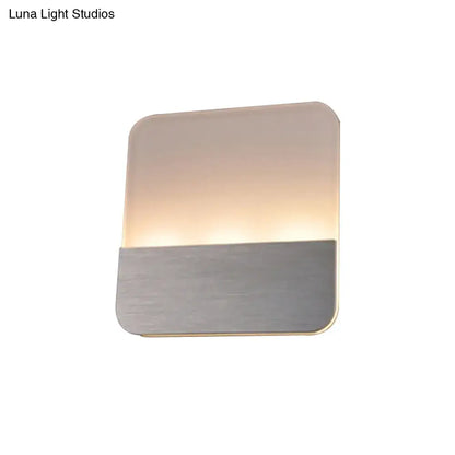 Modern white and silver led sconce light for bedroom warm glow