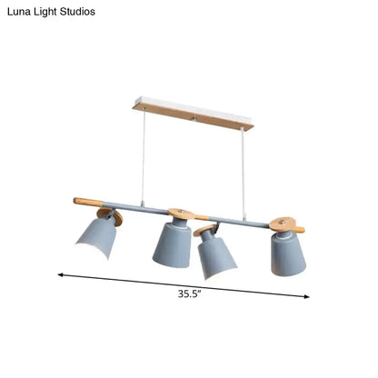 Modern white and wood 4 head island light – kitchen e26 e27 fixture