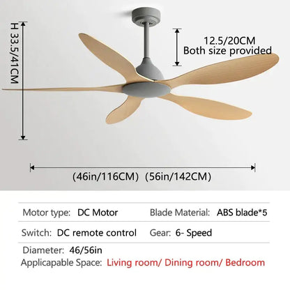 Modern white and wood 56-inch ceiling fan office electric fan