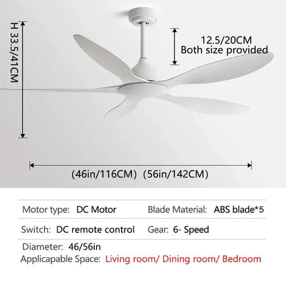 Modern white and wood 56-inch ceiling fan office electric fan