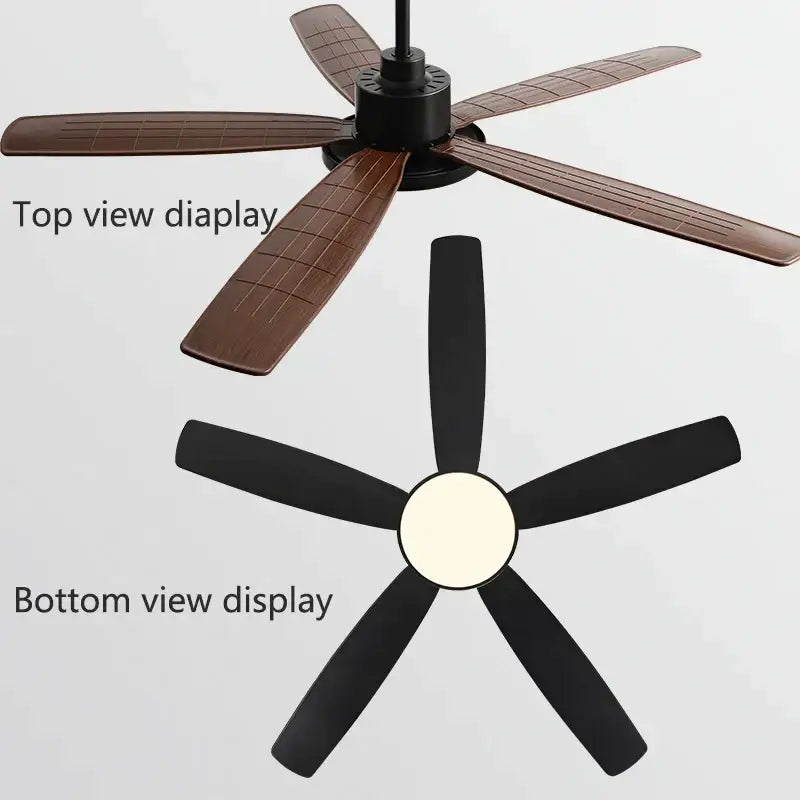 Modern white and wood ceiling fan living bedroom led with remote