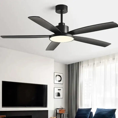 Modern white and wood ceiling fan living bedroom led with remote