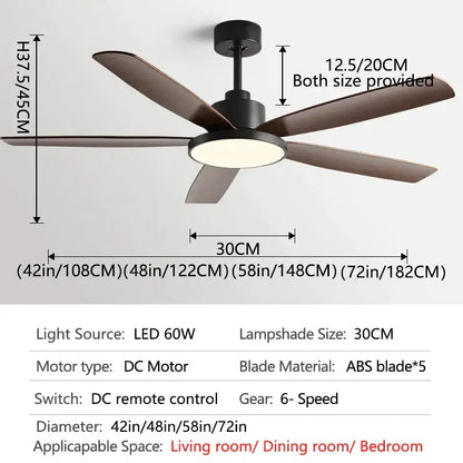 Modern white and wood ceiling fan living bedroom led with remote