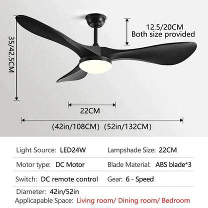 Modern white and wood ceiling fan living room led light
