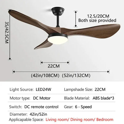 Modern white and wood ceiling fan living room led light
