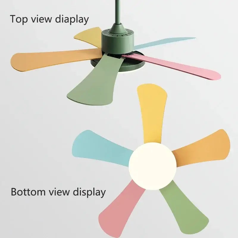 Modern white and wood ceiling fan with led light for bedroom restaurant