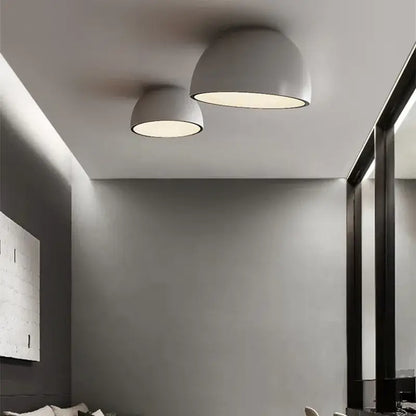 Modern white and wood duo ceiling light kitchen dome lamp
