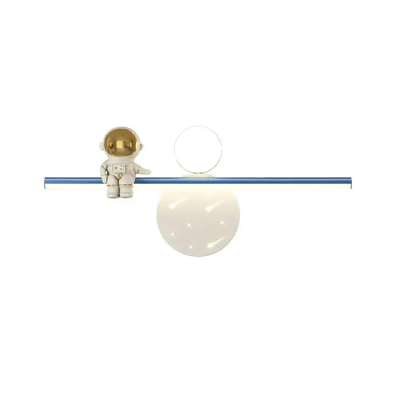 Modern white astronaut moon wall lamp for children's bedroom