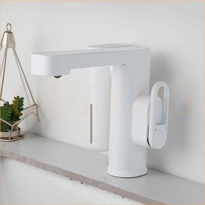 Modern white automatic sensor foam soap faucet bathroom sink mixer