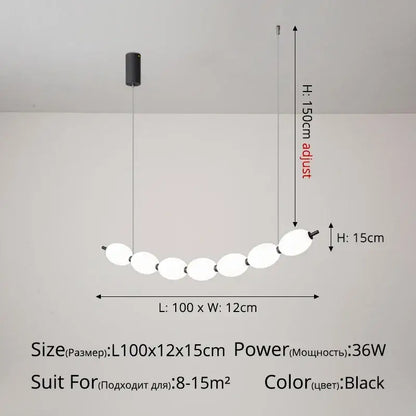Modern white bead nordic chandelier dining room pendant light