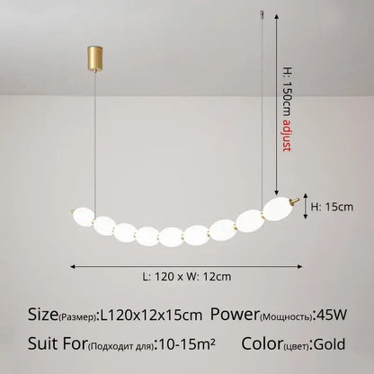 Modern white bead nordic chandelier dining room pendant light