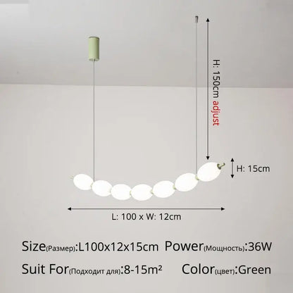 Modern white bead nordic chandelier dining room pendant light