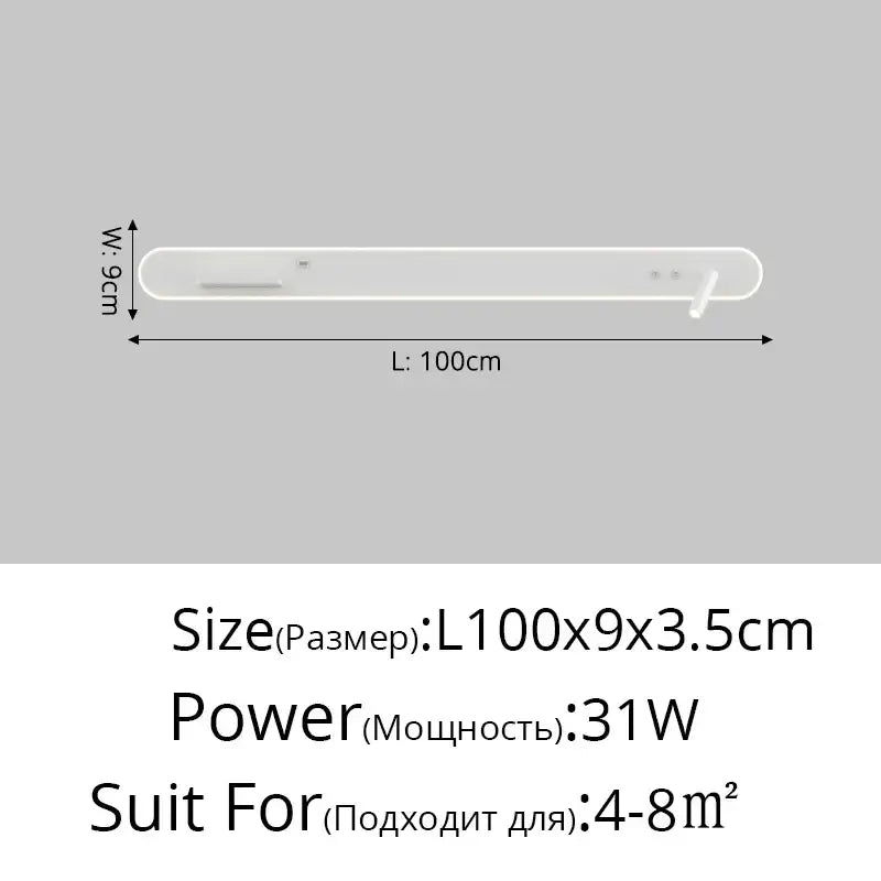 Modern white bedside wall lamp with wireless charging for bedroom