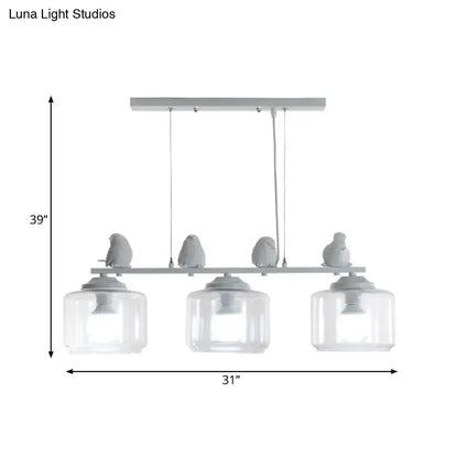 Modern white bird island lighting fixture dining room pendant light