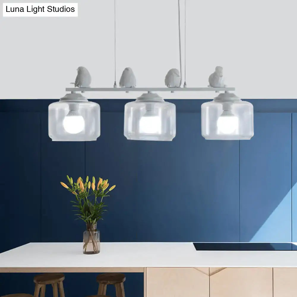 Modern white bird island lighting fixture dining room pendant light