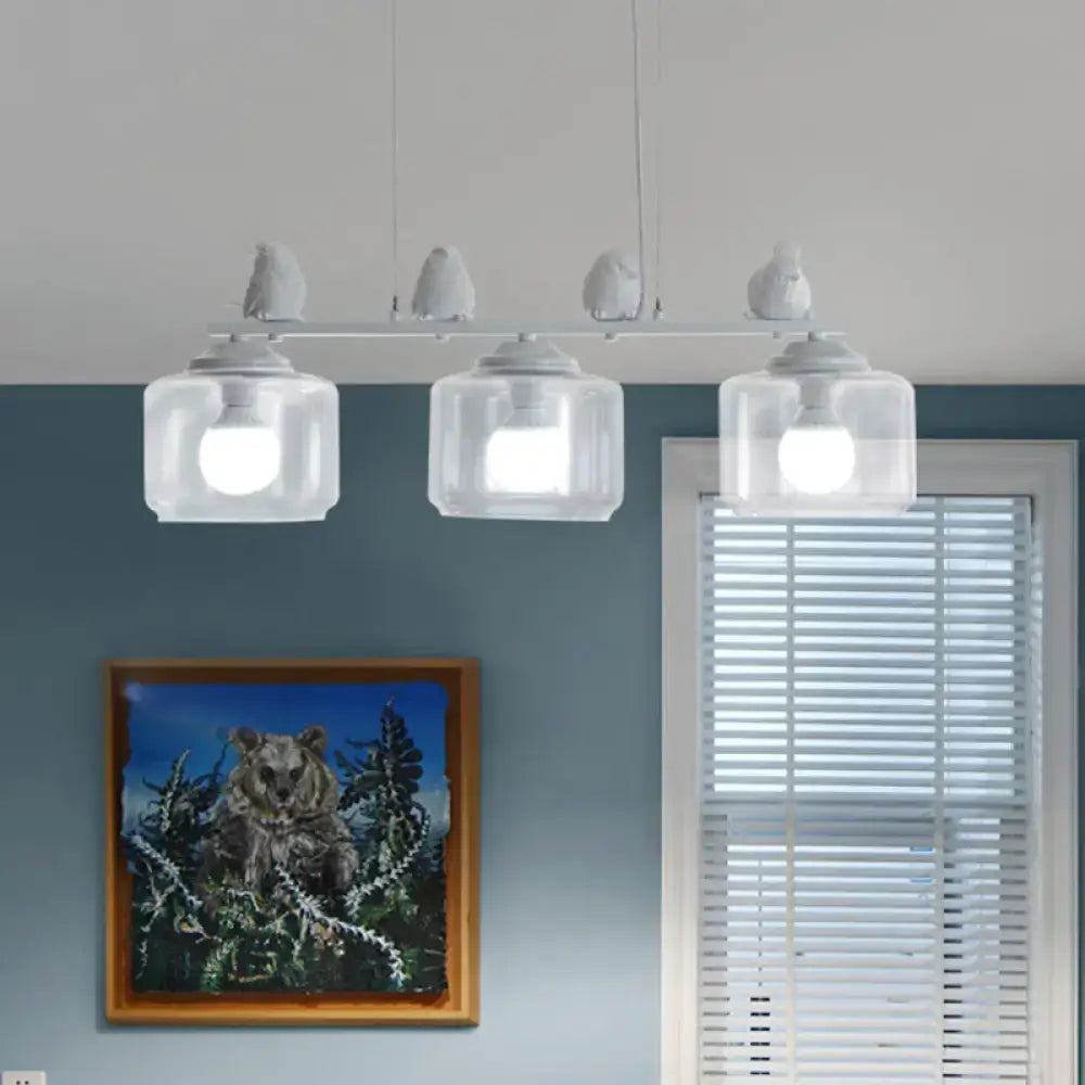 Modern white bird island lighting fixture dining room pendant light