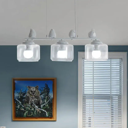 Modern white bird island lighting fixture dining room pendant light