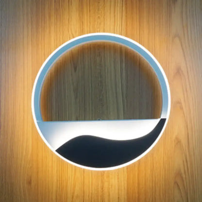 Modern white & black acrylic wall sconce bedroom warm white light