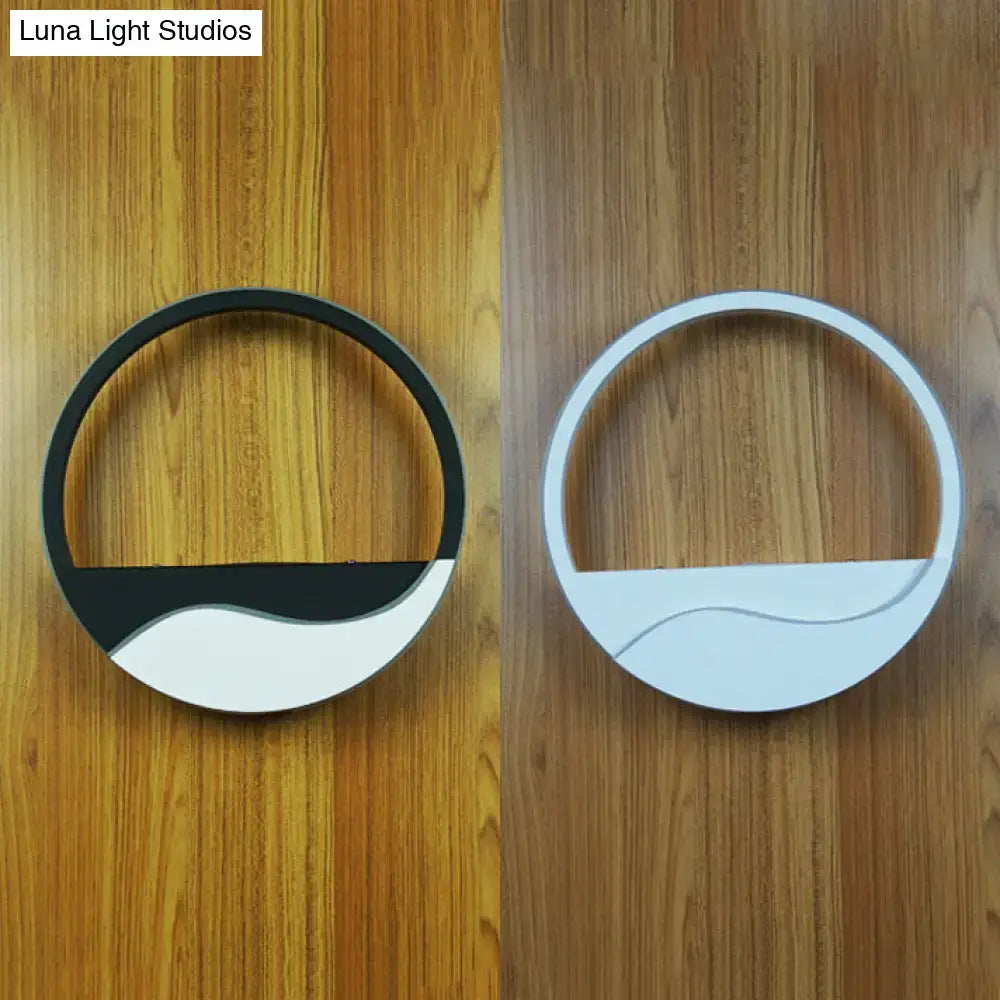 Modern white & black acrylic wall sconce bedroom warm white light