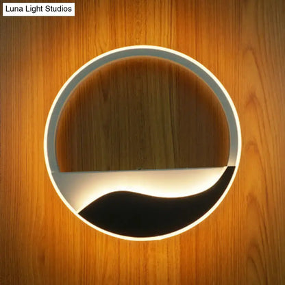 Modern white & black acrylic wall sconce bedroom warm white light