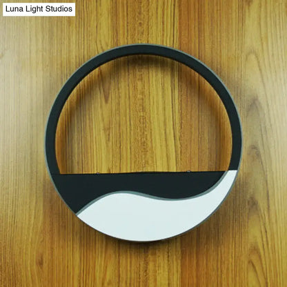 Modern white & black acrylic wall sconce bedroom warm white light