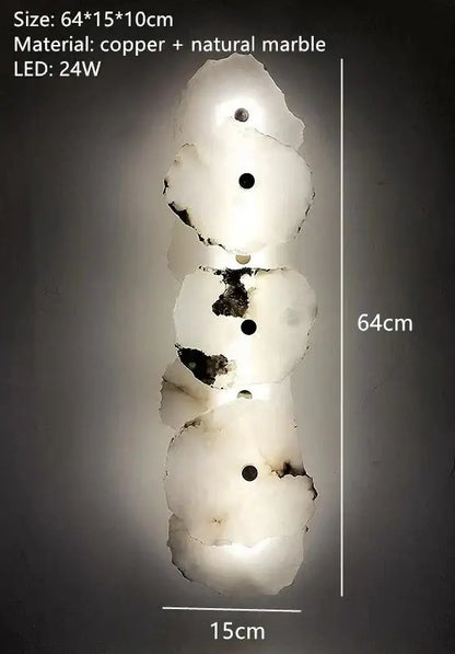Modern white & black alabaster wall lamp bedroom luxury sconce