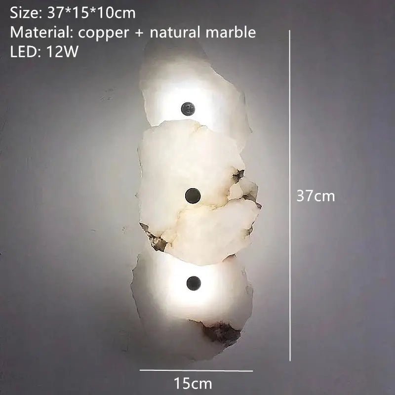 Modern white & black alabaster wall lamp bedroom luxury sconce