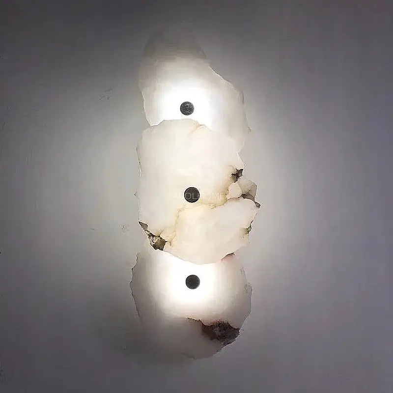 Modern white & black alabaster wall lamp bedroom luxury sconce