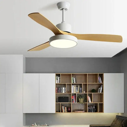 Modern white & black ceiling fan with blade copper motor bedroom