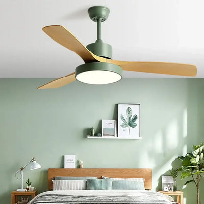Modern white & black ceiling fan with blade copper motor bedroom
