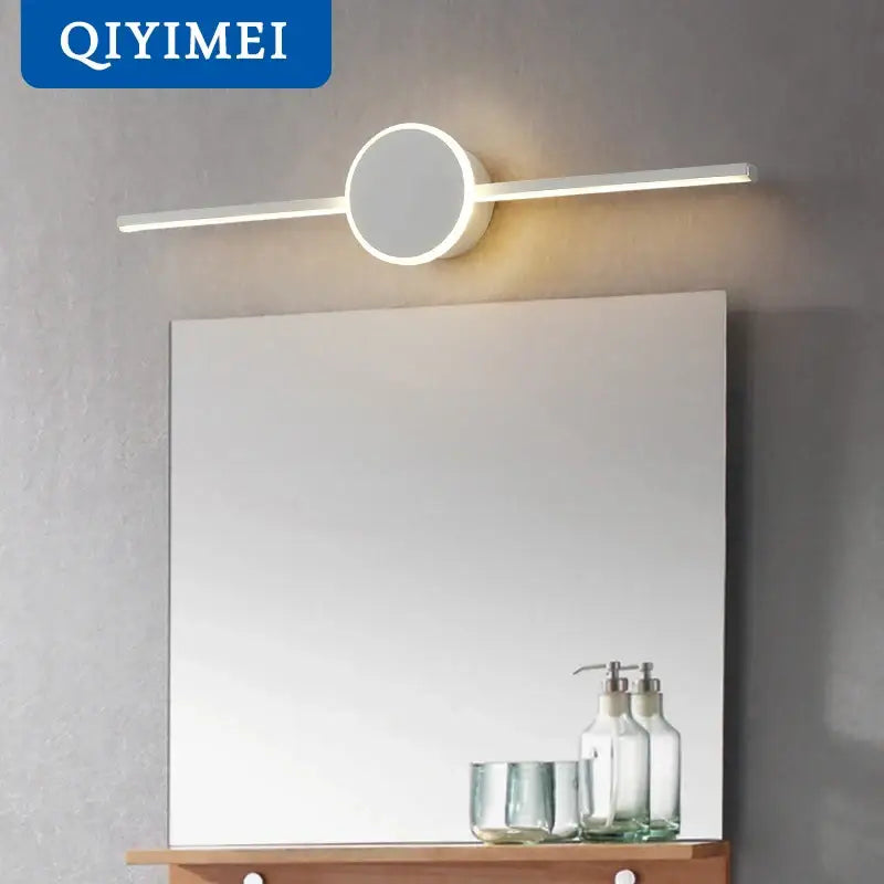 Modern white & black circular led wall lamps bathroom mirror light