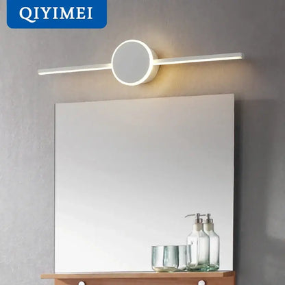 Modern white & black circular led wall lamps bathroom mirror light