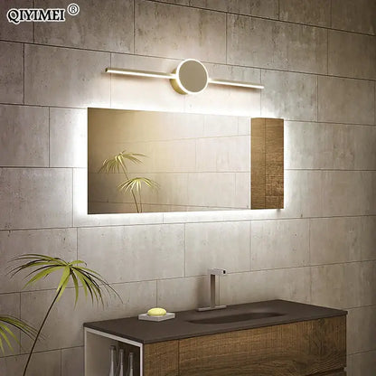 Modern white & black circular led wall lamps bathroom mirror light