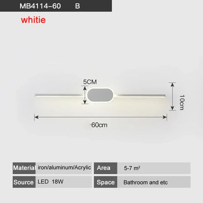Modern white & black circular led wall lamps bathroom mirror light