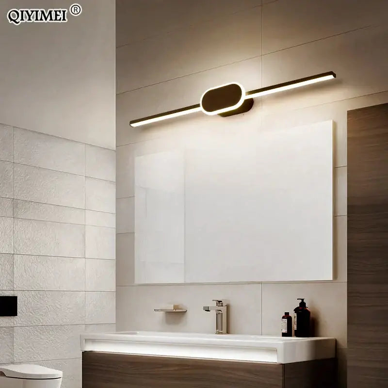 Modern white & black circular led wall lamps bathroom mirror light