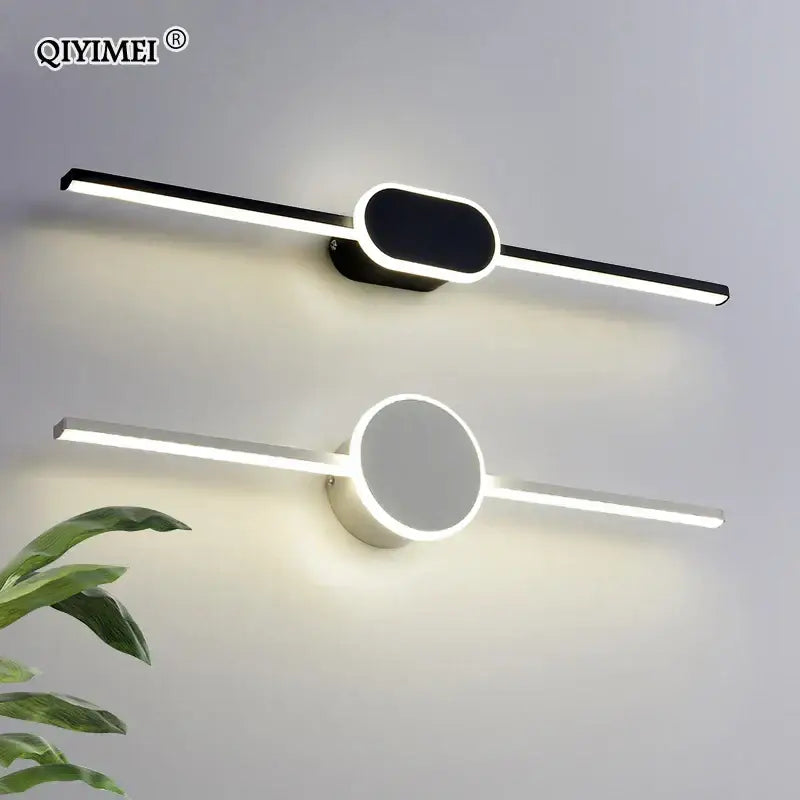 Modern white & black circular led wall lamps bathroom mirror light