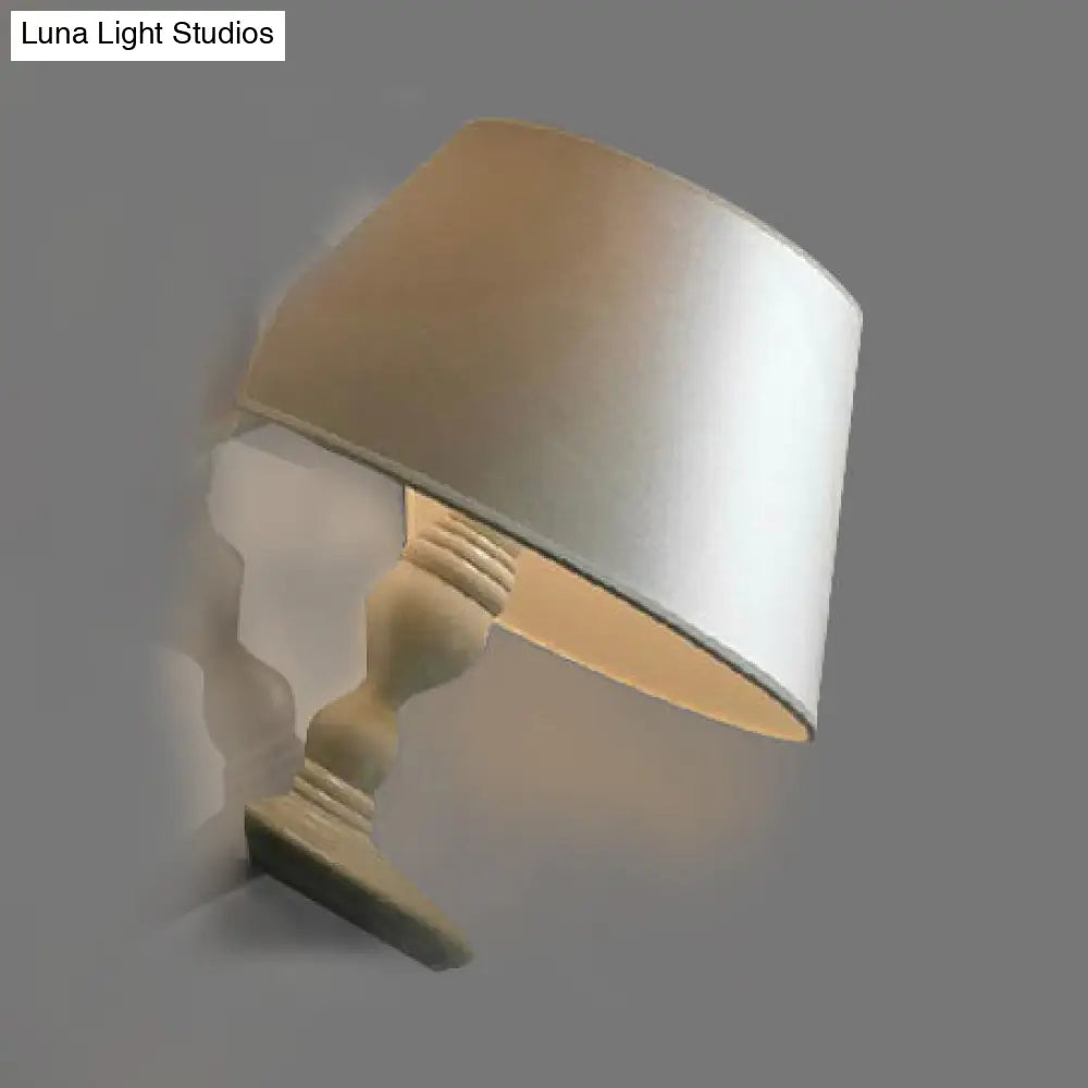 DecorBites™ Modern White/Black Cone Wall Sconce: Fabric LED Wall Mount Light for Bedside