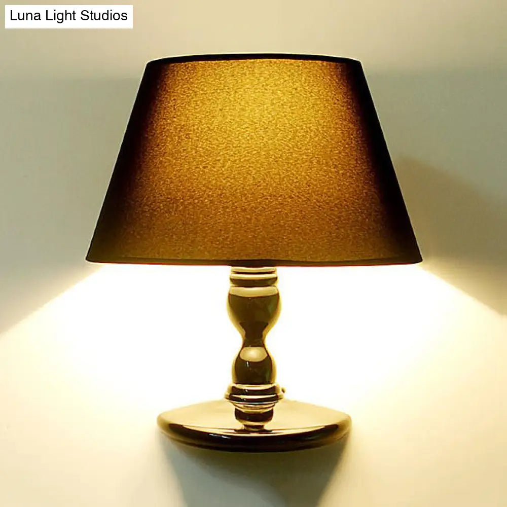 DecorBites™ Modern White/Black Cone Wall Sconce: Fabric LED Wall Mount Light for Bedside