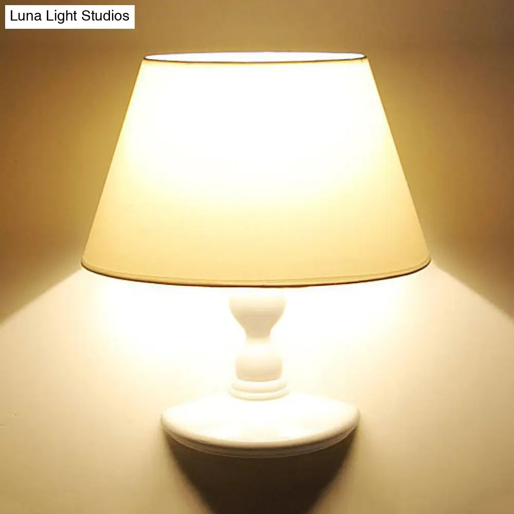 DecorBites™ Modern White/Black Cone Wall Sconce: Fabric LED Wall Mount Light for Bedside