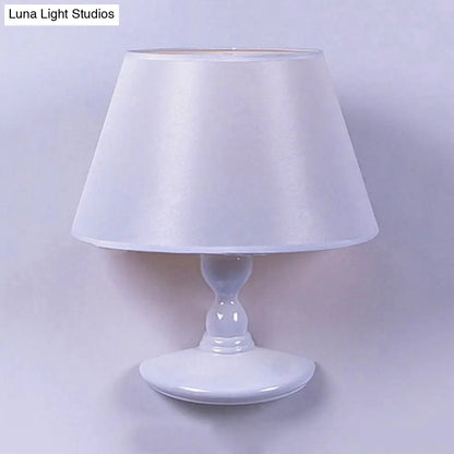 DecorBites™ Modern White/Black Cone Wall Sconce: Fabric LED Wall Mount Light for Bedside