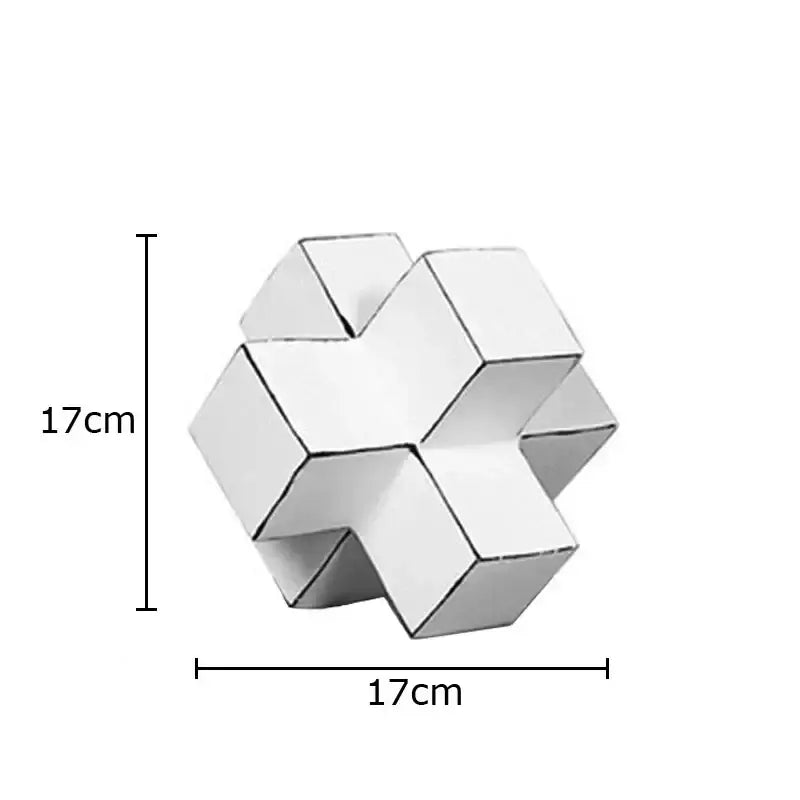 Modern white & black cube block sculpture living room geometric art